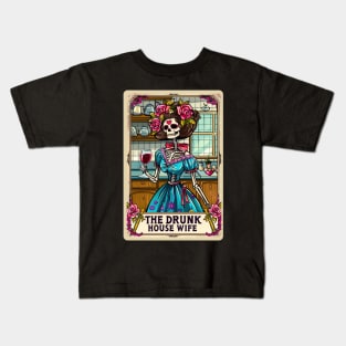 The Drunk Housewife, Skeleton Tarot card for mothers day Kids T-Shirt